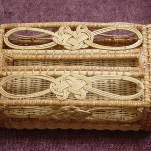 Wicker Bathroom Accessory Set 2 Pieces